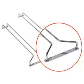 Glasstativ i krom for oppheng 30 cm, 2-pakning