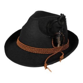 Svart Oktoberfest-hatt – klassisk tyrolerhatt